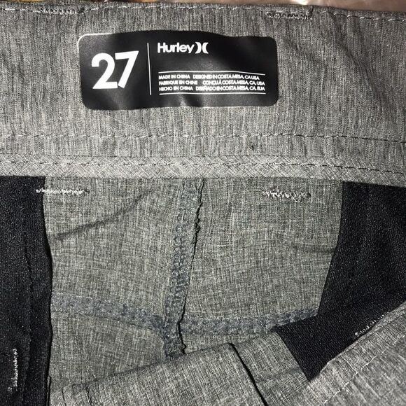 Hurley Men's Gray Heathered Flat Front  Walked Shorts Size 27 - Picture 8 of 8